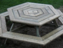 Picknicktafel bouwtekening, achthoekig model.