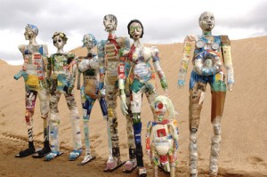 Sculptuur van Michelle Reader, seven wasted man.