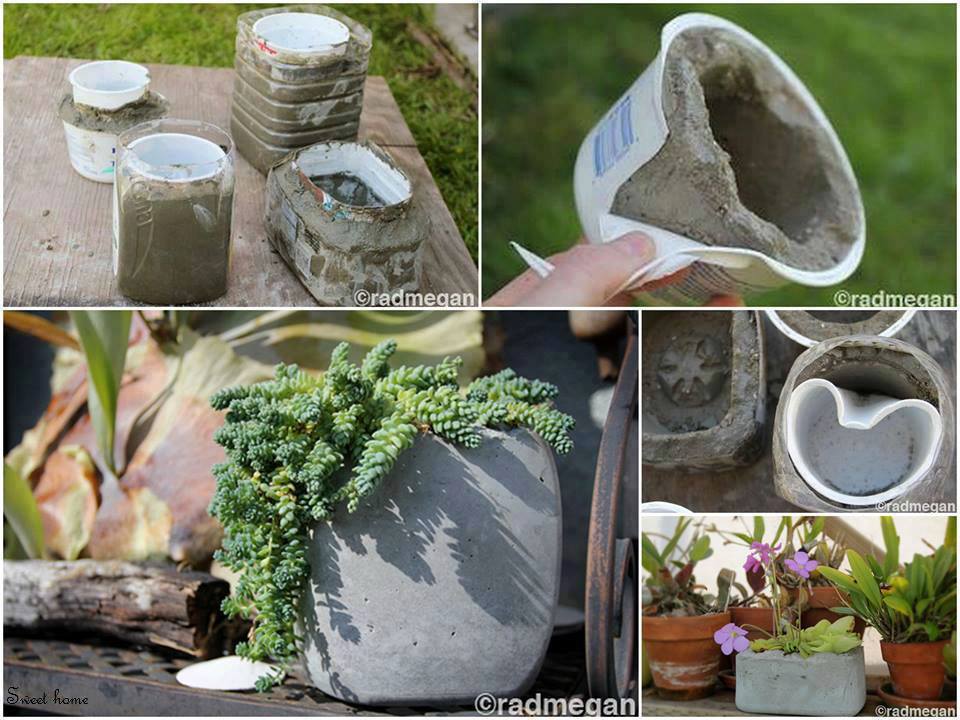 Doe het zelf plantenbakken maken van beton en cement.