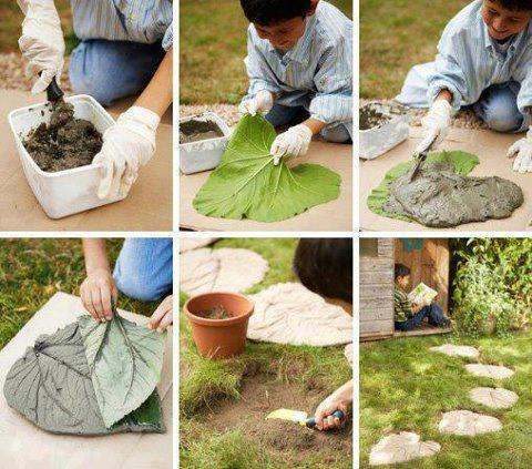 Stapstenen maken van beton zonder bekisting. Zelf cement maken