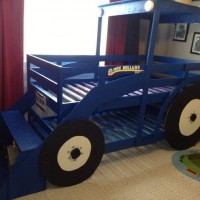Blauwe tractor, kinderbed New Holland.
