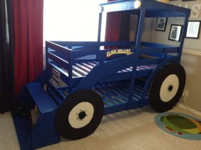 Blauwe tractor, kinderbed New Holland.