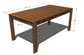Eenvoudige bouwtekening om zelf een tafel te maken van oude pallets.
